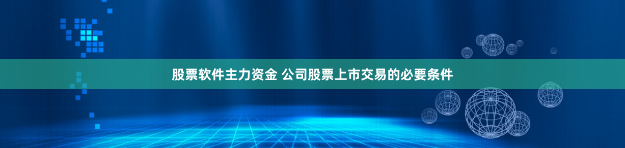 股票软件主力资金 公司股票上市交易的必要条件
